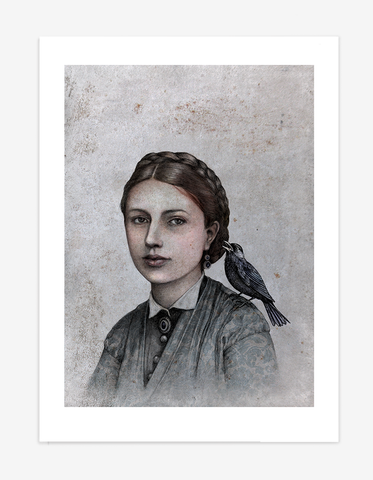 Caroline & staren / Caroline & the  starling – Fine art print