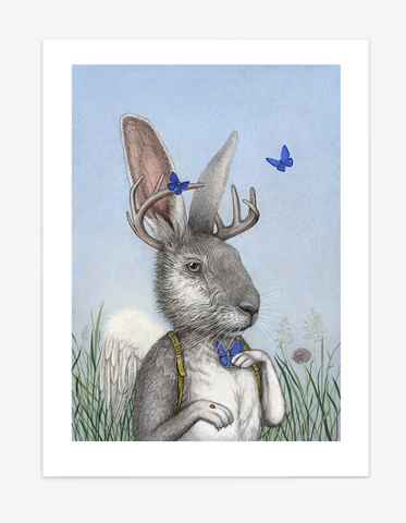 The dressed up hare - Fine art print
